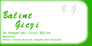 balint giczi business card